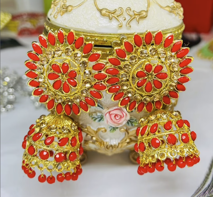 Gold Plated Earrings with Gemstones